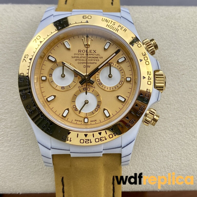 Swiss Rolex Daytona Replica Golden Essence Yellow Canvas strap Gold Dial